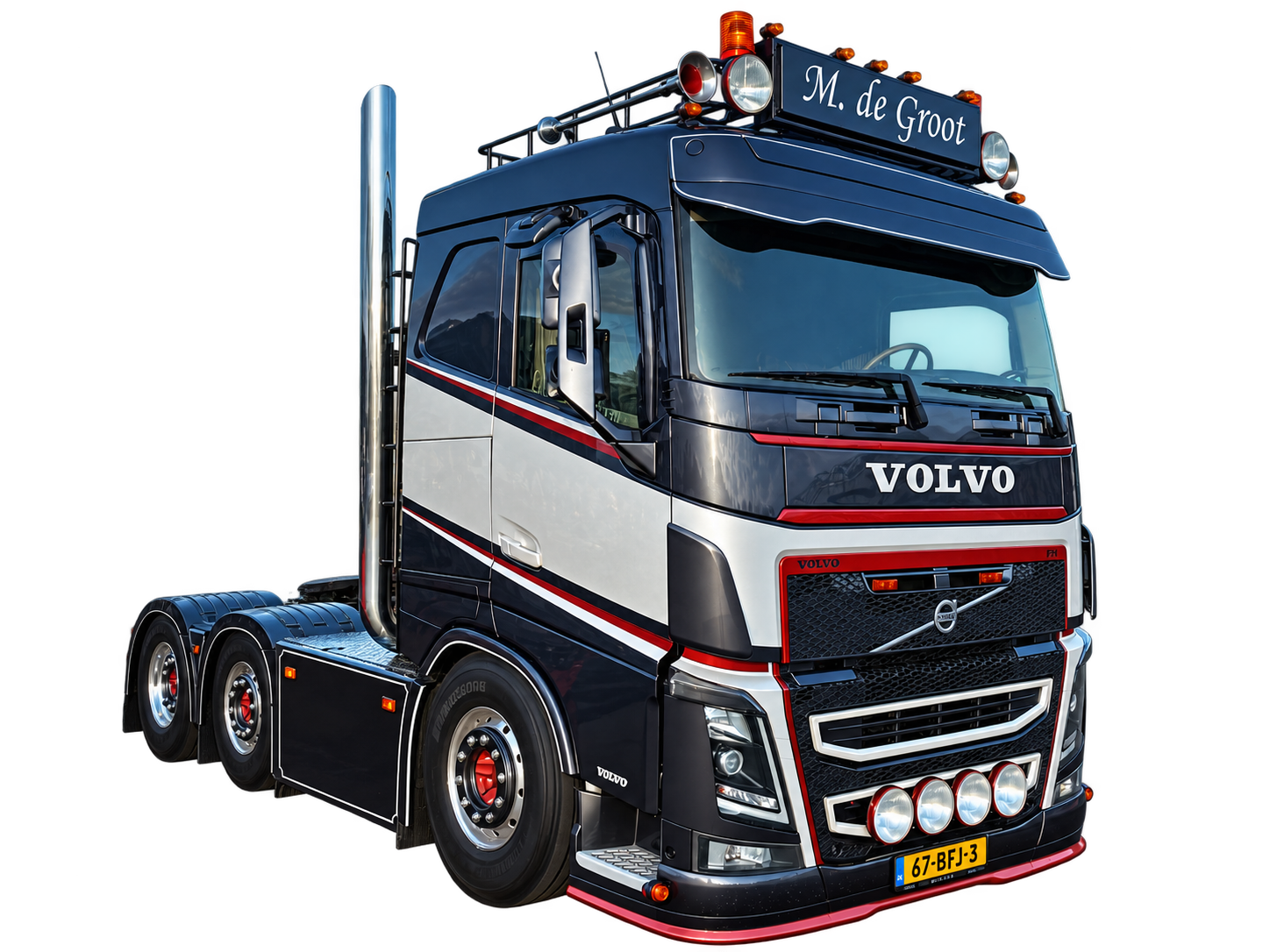 Vrijstaande Volvo truck van M. de Groot